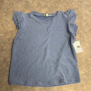 Blue Striped Knit Top